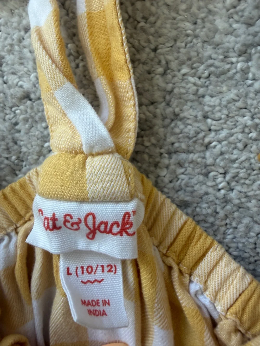 Cat & Jack Yellow and White Gingham Sundress with Ruffled Straps